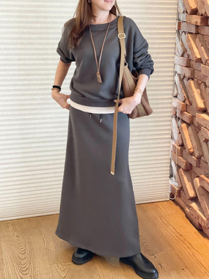 ライトスウェット ボートネックセットアップ