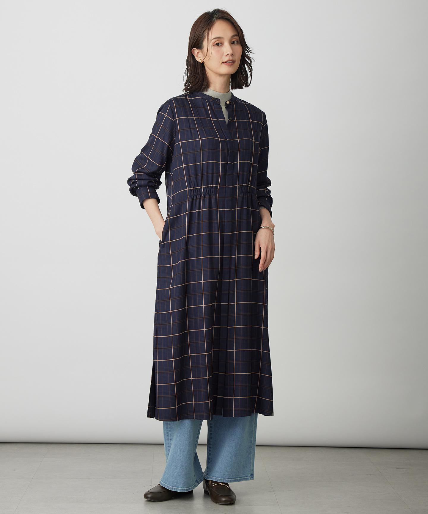 BASIC STRETCH DENIM ワイド ストレート デニム