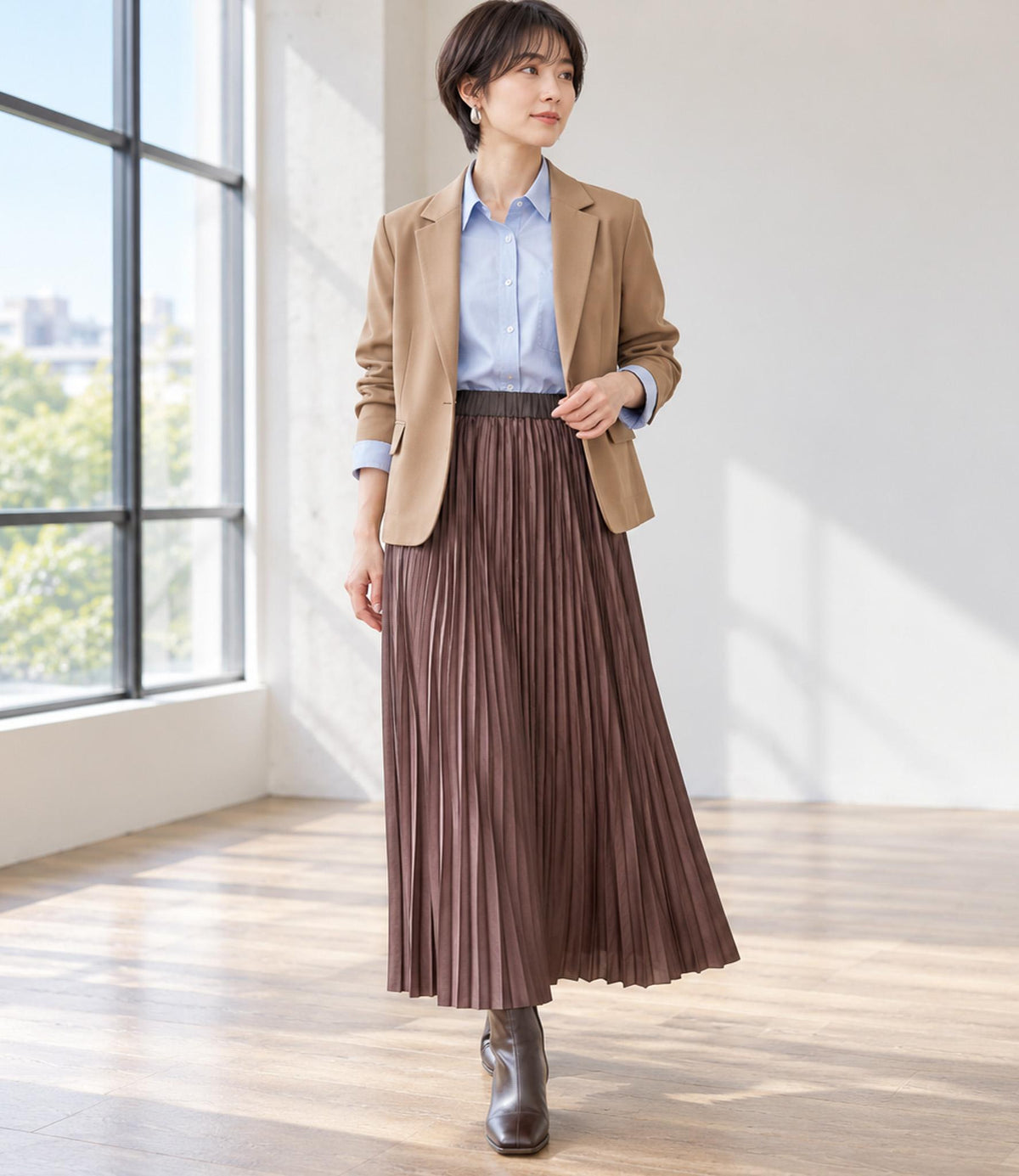 リバーシブルプリーツスカート