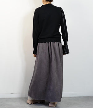 スウェードフレアスカート