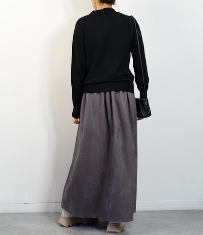 スウェードフレアスカート