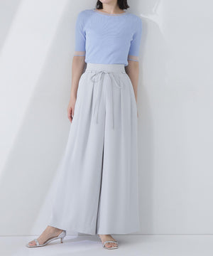 ナローリボンイージーワイドパンツ