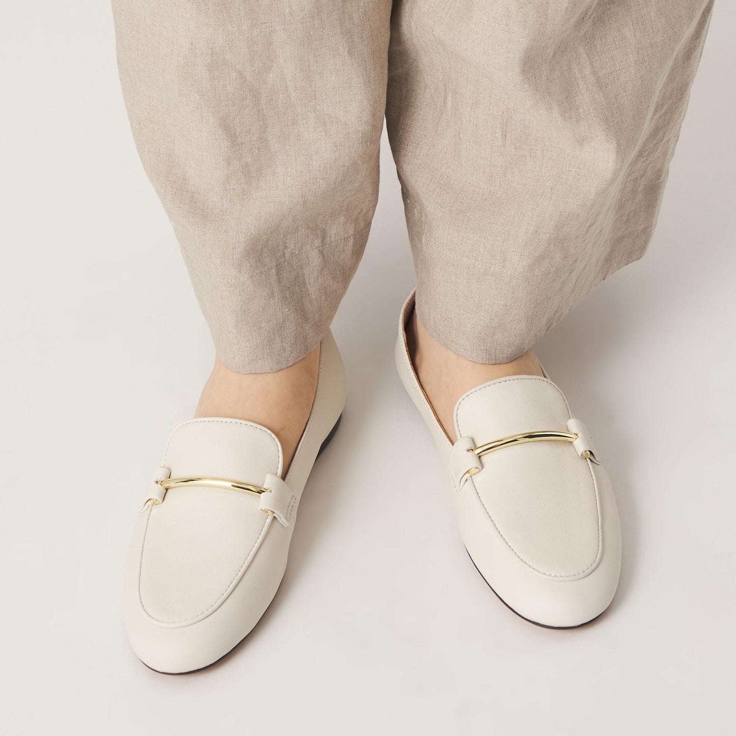 メタルロッドローファー フラット10↑