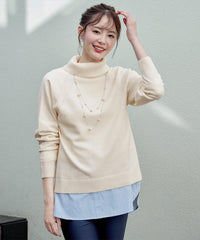 ホワイト系・タートルネック:オフホワイトA