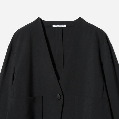 ポリエステルブレンド カラーレス ショートジャケット