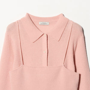 ポロニット カーディガン × ビスチェ ニット セット