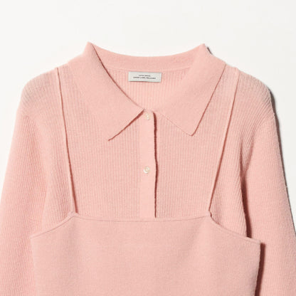 ポロニット カーディガン × ビスチェ ニット セット