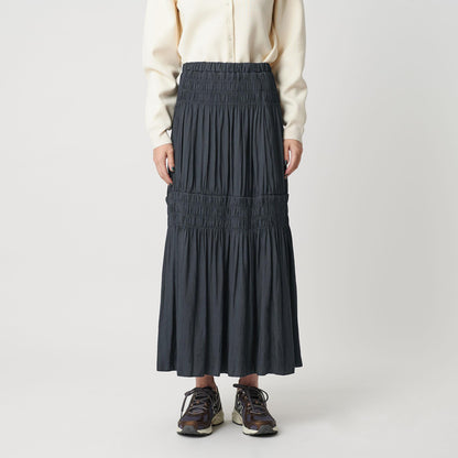 【WEB限定】シャーリング キリカエ フレアスカート