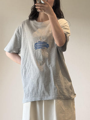 ドローイングプリントコットンTシャツ