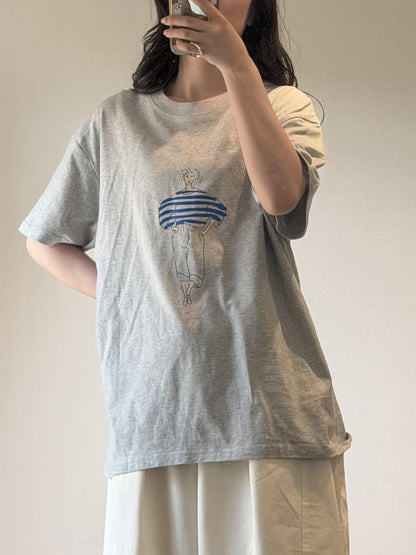 ドローイングプリントコットンTシャツ
