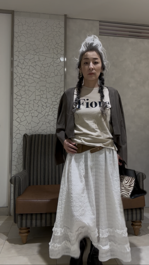 シアーチェックフリルスカート