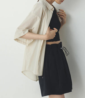 【接触冷感】バックタックオーバーシャツ