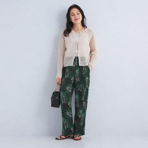 アート ボタニカル プリント パンツ