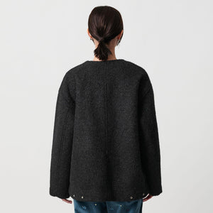 ブークレ ノーカラーブルゾン