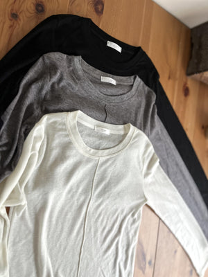 ウール混シアーTシャツ