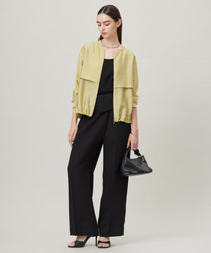 リヨセルナイロンワッシャー ノーカラーブルゾン