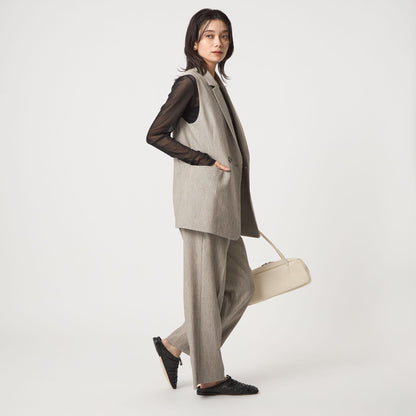 ツイードライク ジレ マシンウォッシャブル 帯電防止