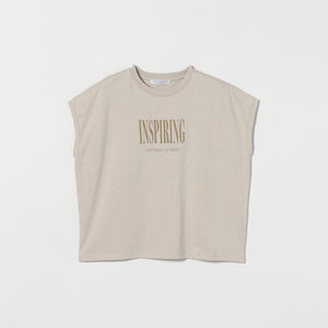 コットン ロゴプリント フレンチスリーブ Tシャツ