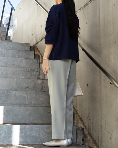 クルーネックボリュームスリーブカットソー