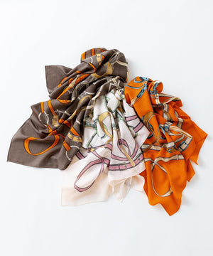 ウールカシミヤ デザイン ストール