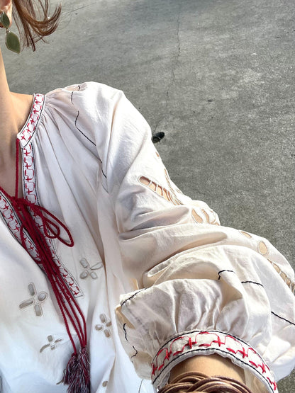 クルーエル刺繍ボヘミアンワンピース