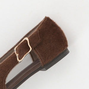 サイド バックル フラットシューズ