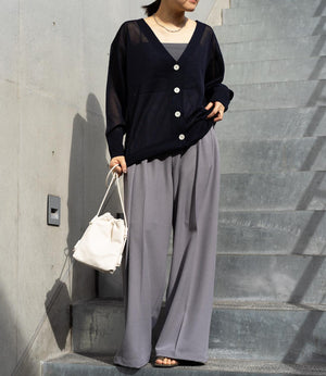 シアーVネックカーディガン