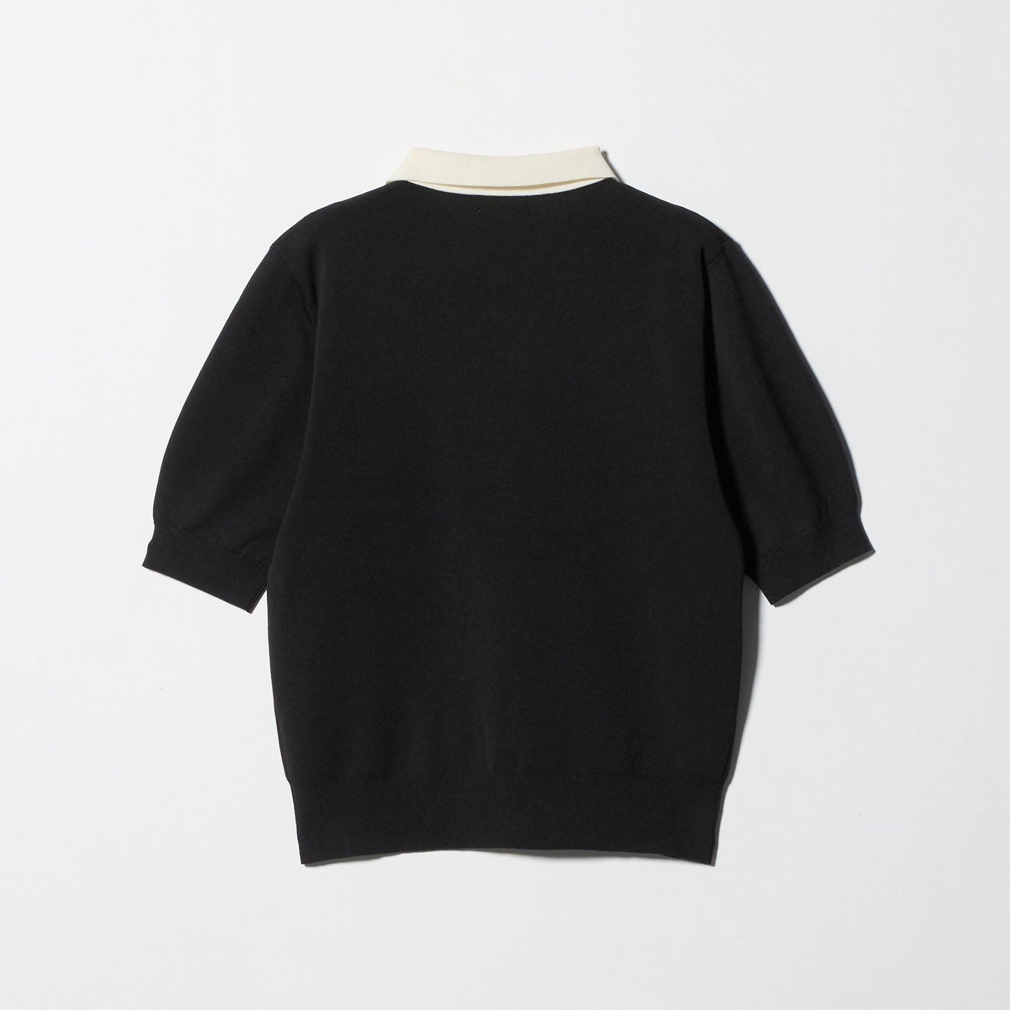 襟付き 5分袖 プルオーバー ニット