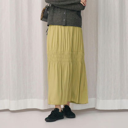 【WEB限定】シャーリング キリカエ フレアスカート