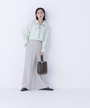 スキッパーリボンタイブラウス