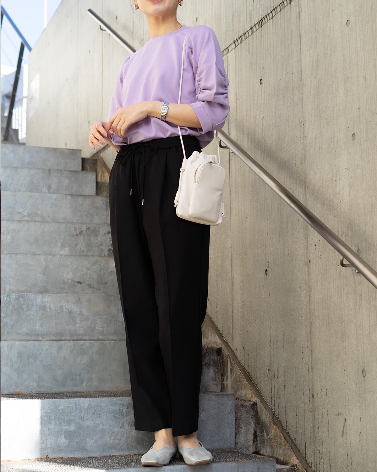 クルーネックボリュームスリーブカットソー