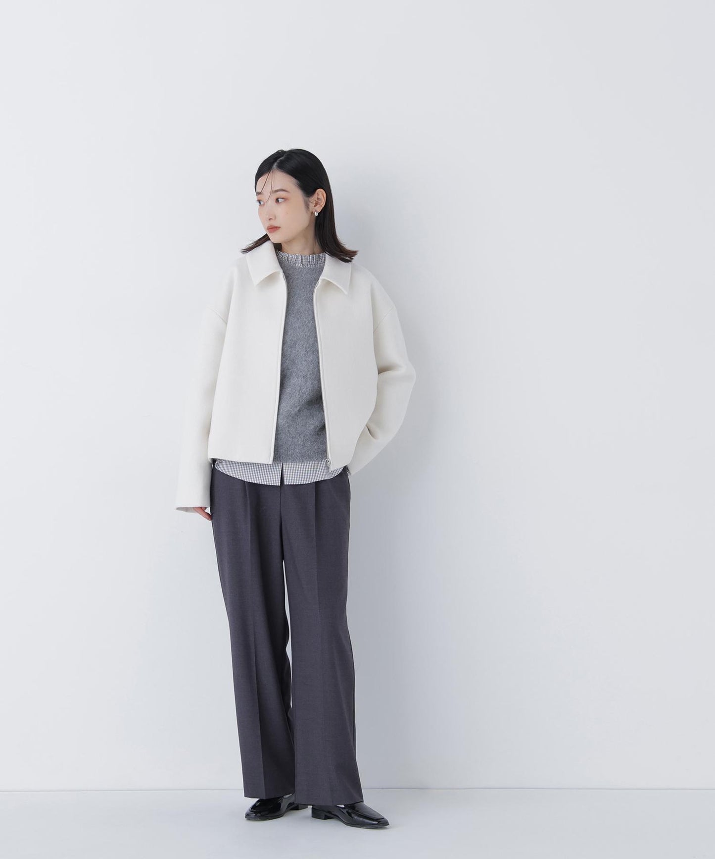 ＜朝比奈 彩さんコラボ＞ステンカラージップブルゾン