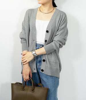 スムース編みルーズニットカーディガン