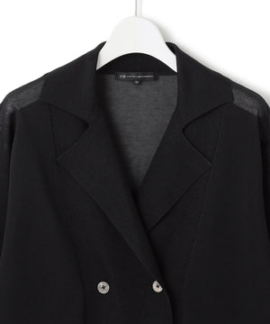 シアー ダブルブレスト ニット ジャケット