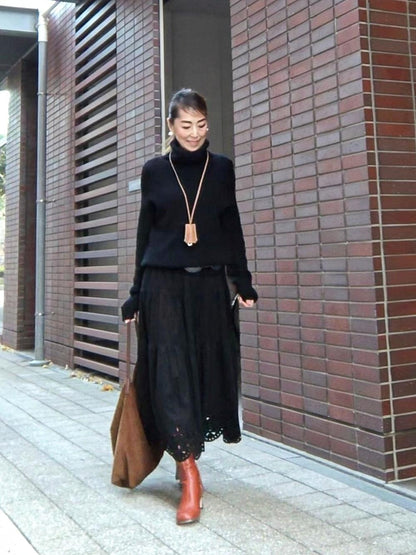 スエードパンチングティアードスカート