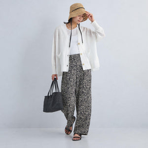 アート ボタニカル プリント パンツ