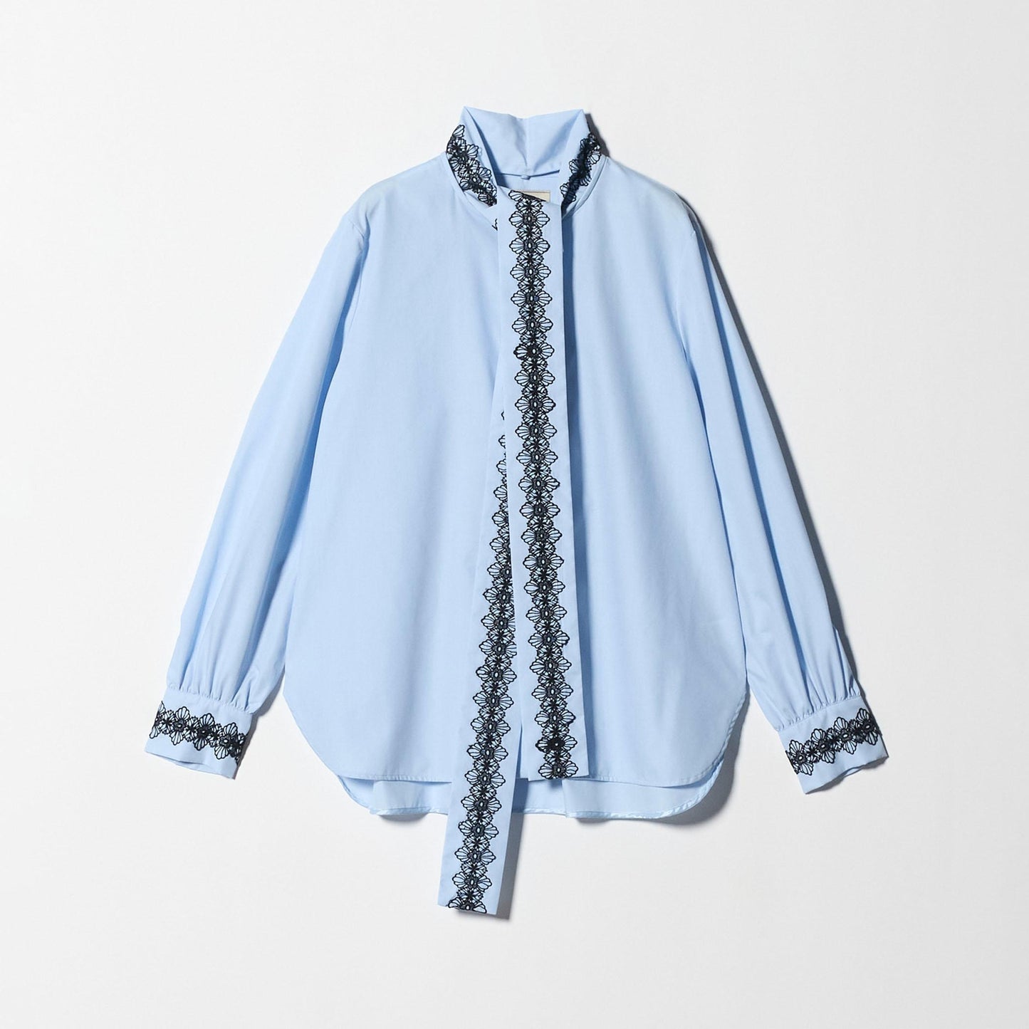 レース コンビ ボウタイ リボン ブラウス ‐ウォッシャブル‐