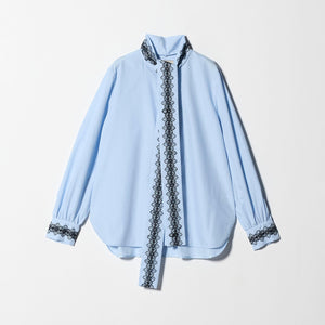 レース コンビ ボウタイ リボン ブラウス ‐ウォッシャブル‐