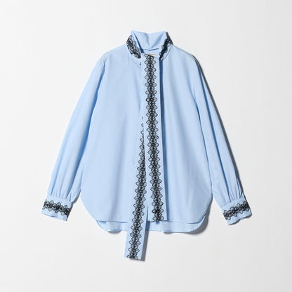 レース コンビ ボウタイ リボン ブラウス ‐ウォッシャブル‐