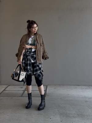 ノーカラーウォッシュブルゾン