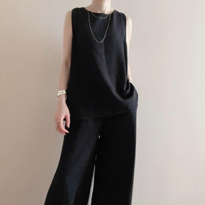 ノースリ ワイドスラックスセットアップ