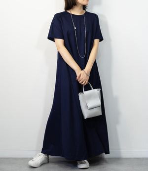 接触冷感フレアワンピース