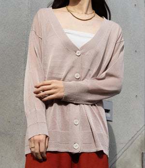 シアーVネックカーディガン
