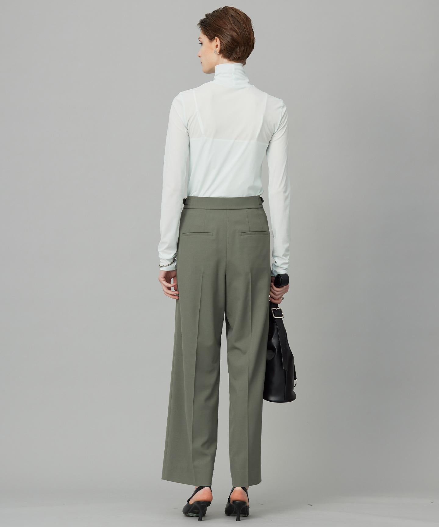 ウール2WAYストレッチ ワイドパンツ