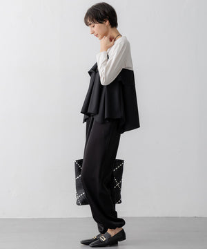 ドレープサテン 2WAY ドロスト パンツ