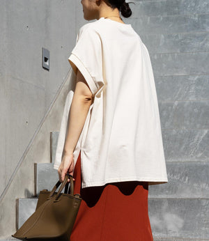 【接触冷感】フレンチスリーブチュニックカットソー