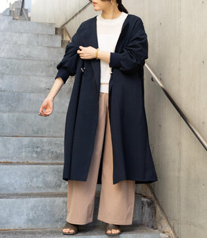 ウエストマークノーカラーコート