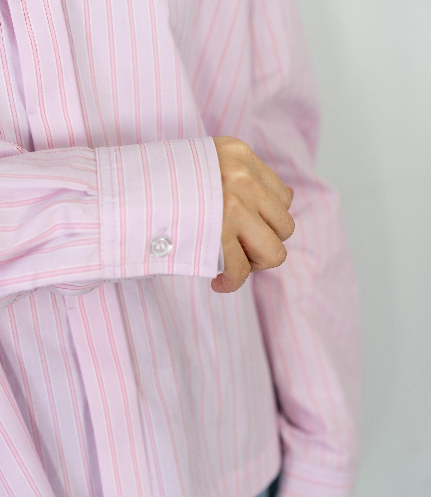 先染めストライプシャツ