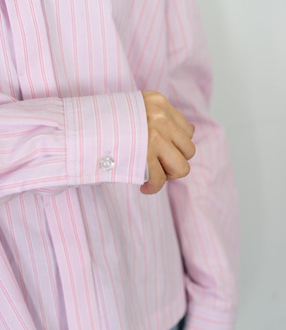 先染めストライプシャツ