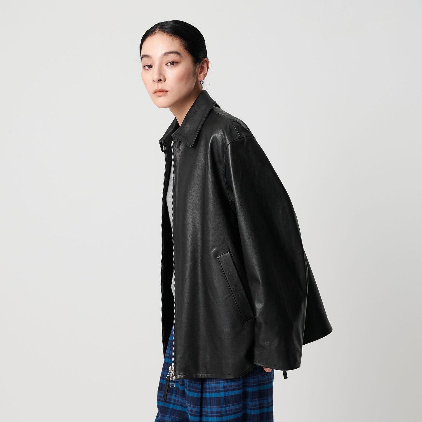 シープレザー フロントジップ ジャケット